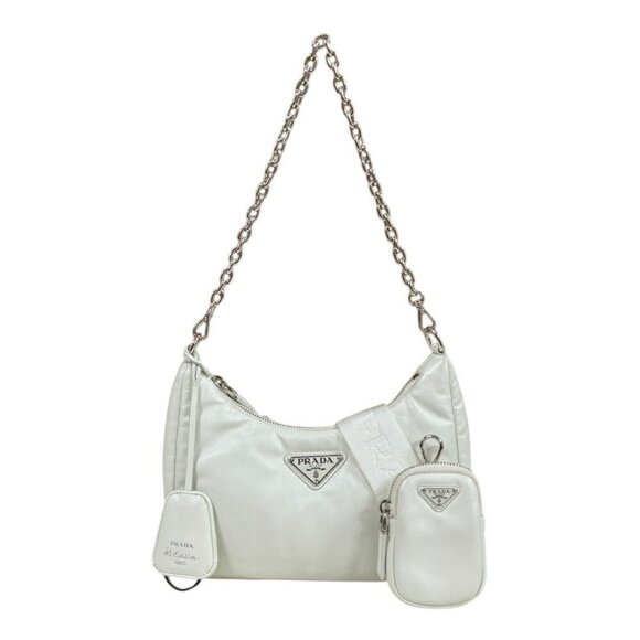 PRADA White Leather Shoulder Bag - Picture 1 of 13